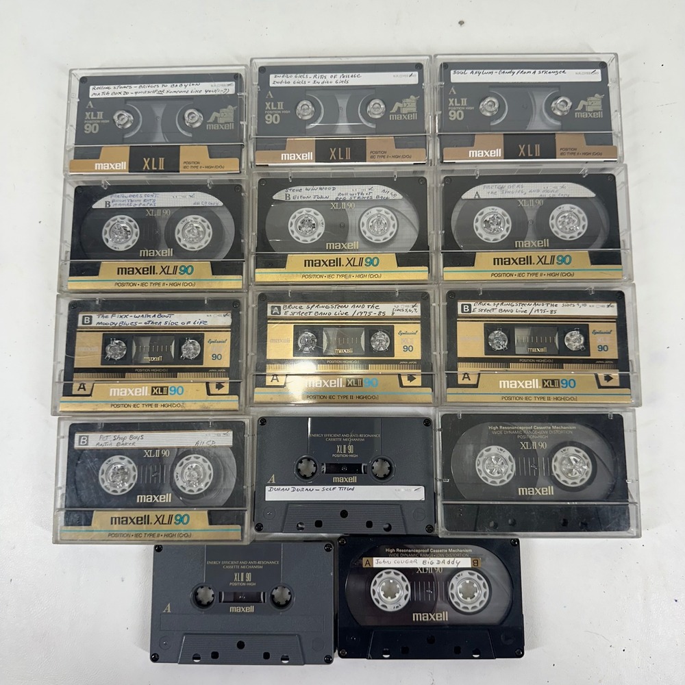 Maxell XLII 90 High Bias Type II Cassette Tapes Lot of 14 used prerecorded